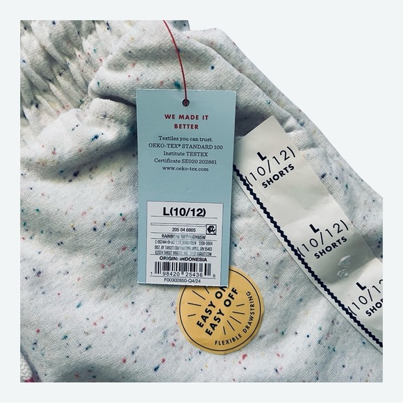 Cat & Jack casual white speckled confetti Girls shorts L (10-12) elastic waist - Picture 7 of 12